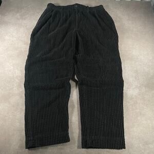 Vintage Vibes Y2K Black Wide Leg Corduroy Pants Skater Grunge Mens Size 35x29.5